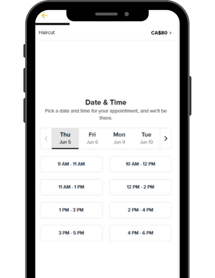 Booking Screenshot